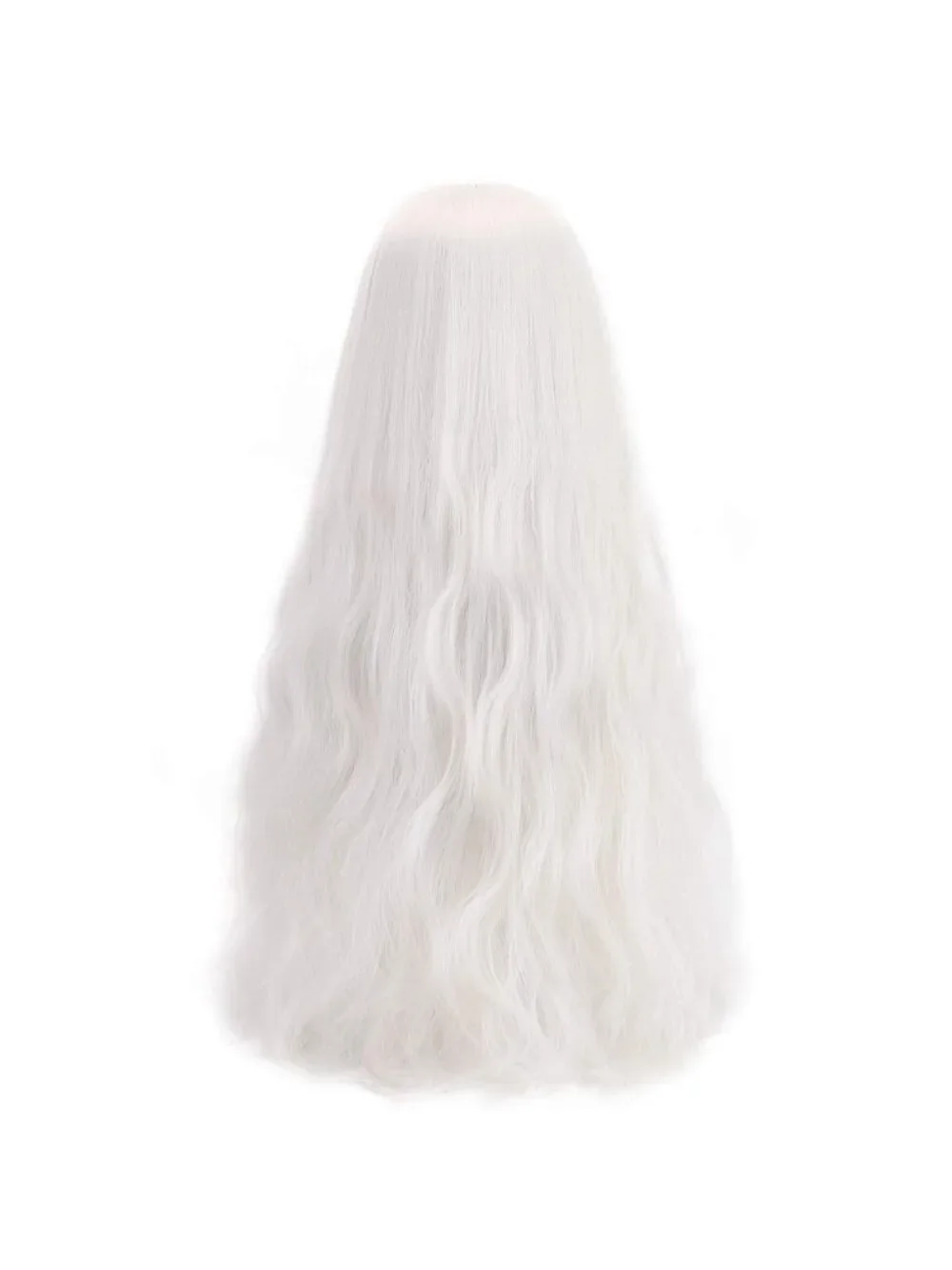 Women's White Natural Long Wavy Cosplay Heat Resistant Synthetic Fiber Wigs